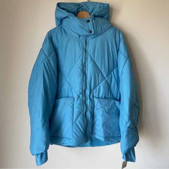 NEW Free People Emmy Swing Puffer Jacket In Capri Blue - Picture 9 of 12